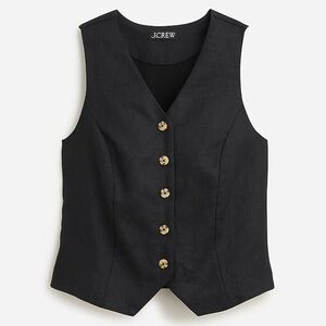 J. Crew Black linen vest